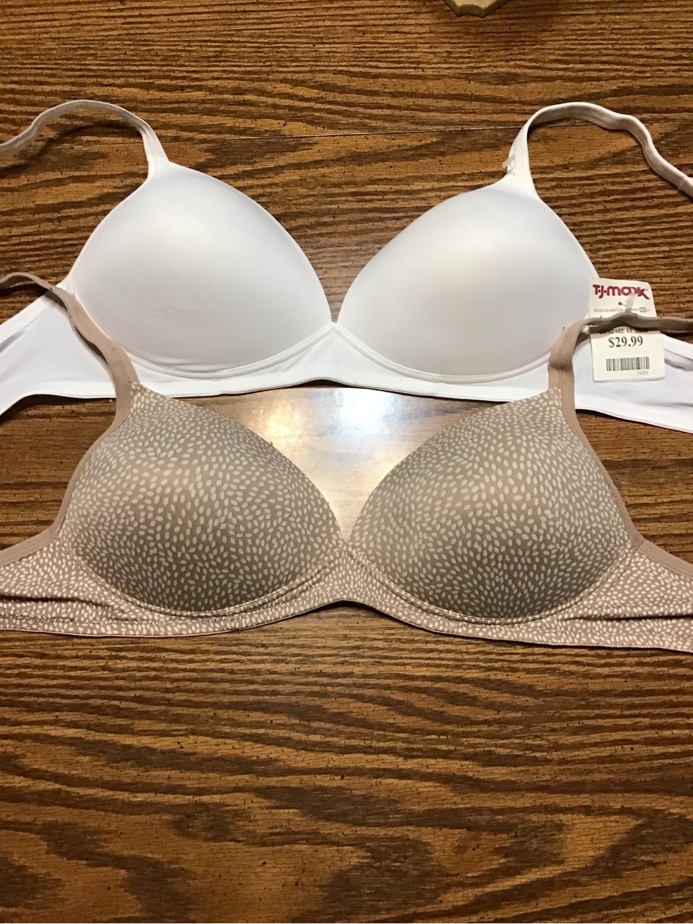 Women's Seamless T-Shirt Bra - White & Nude 36C